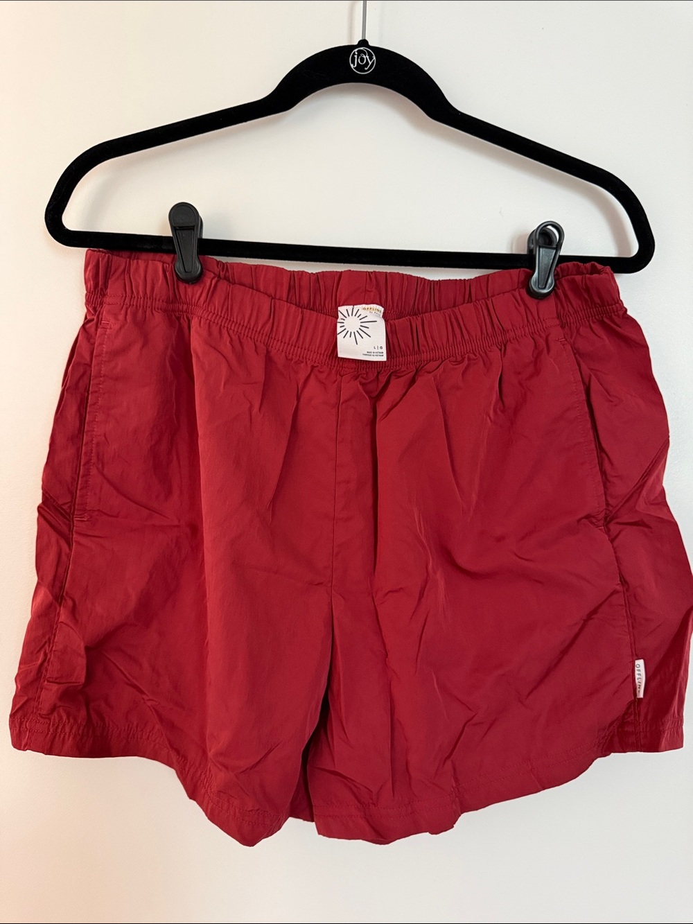 aerie Red Athletic Elastic-Waist Shorts